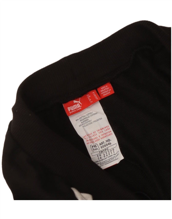 Puma Pantalon de survêtement évasé pour femme UK 12 Coton color block noir moyen