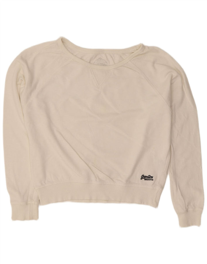 Superdry Sweat-shirt pour femme UK 16 Large Blanc Coton