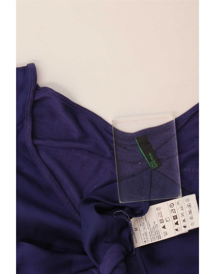 Benetton Robe basique coupe décontractée pour femme UK 44 Bleu marine moyen Viscose
