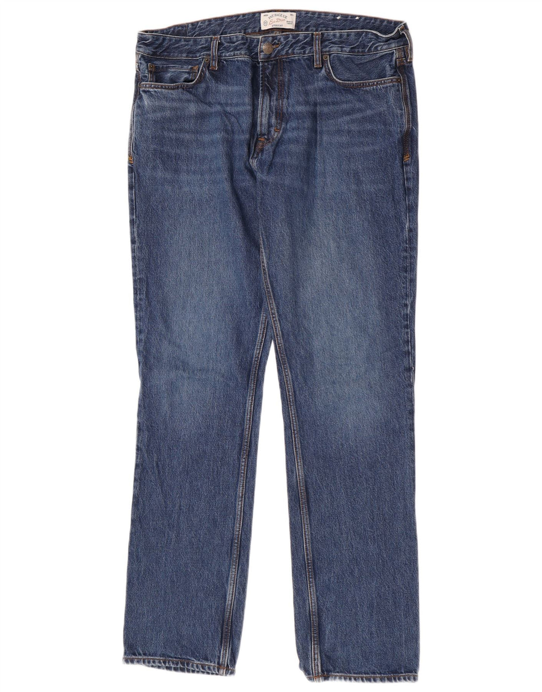 Fat Face Jean droit homme W38 L34 bleu coton