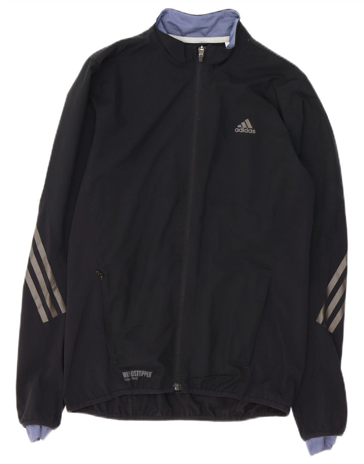 ADIDAS Veste de survêtement de course pour femme UK 10 Petit Noir Polyester