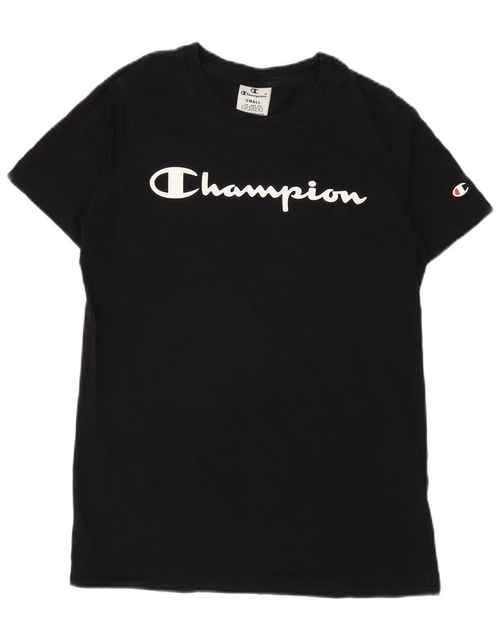 Champion T-Shirt Graphique Femme Petit Noir Coton