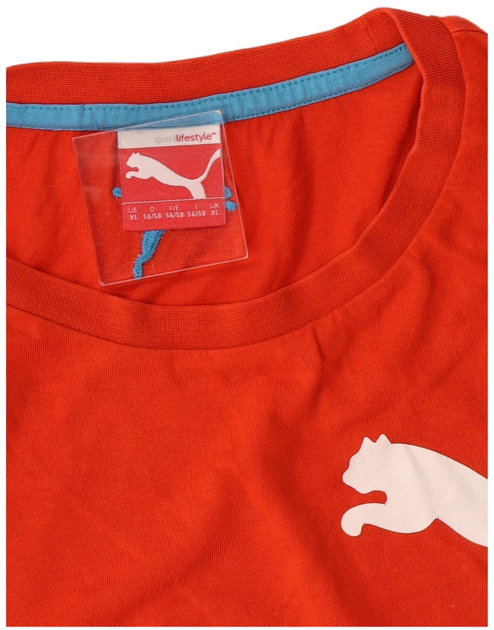 PUMA T-Shirt Graphique Homme XL Orange Coton