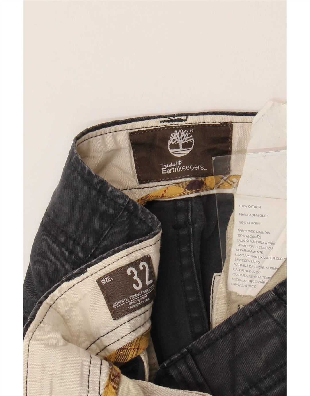 Timberland Short Chino Earthkeepers W32 Homme Gris Moyen Coton