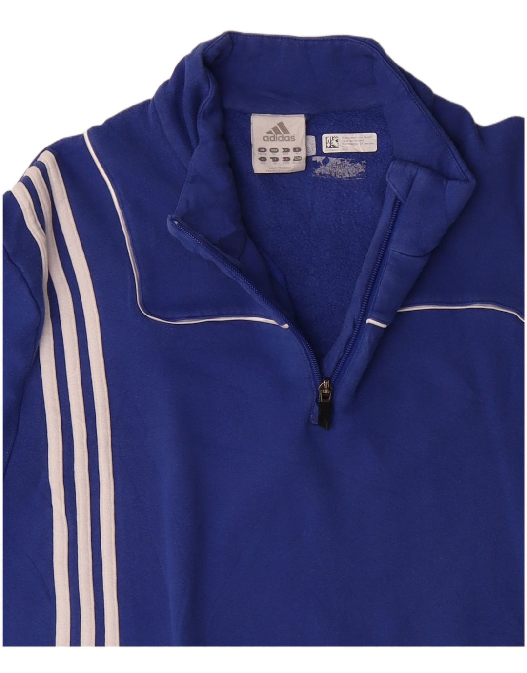 ADIDAS Sweat-shirt à col zippé pour homme UK 48/50 XL Bleu