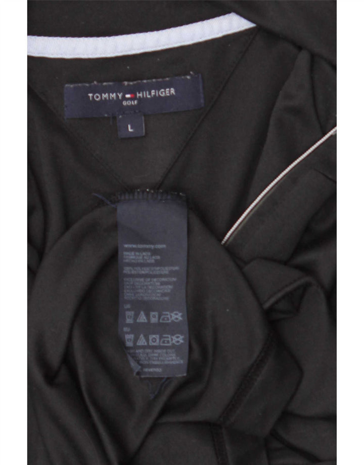Tommy Hilfiger Haut à col zippé et manches longues pour homme Grand Noir Polyester