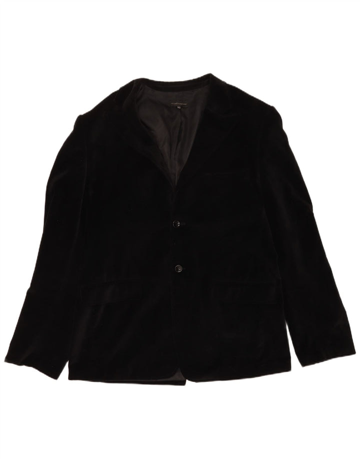 Calliope Veste blazer en velours à 2 boutons pour homme IT 52 XL en coton noir