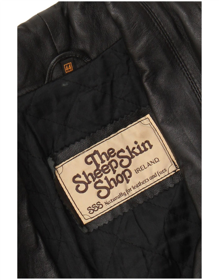 Manteau en cuir femme vintage EU 44 XL Cuir noir