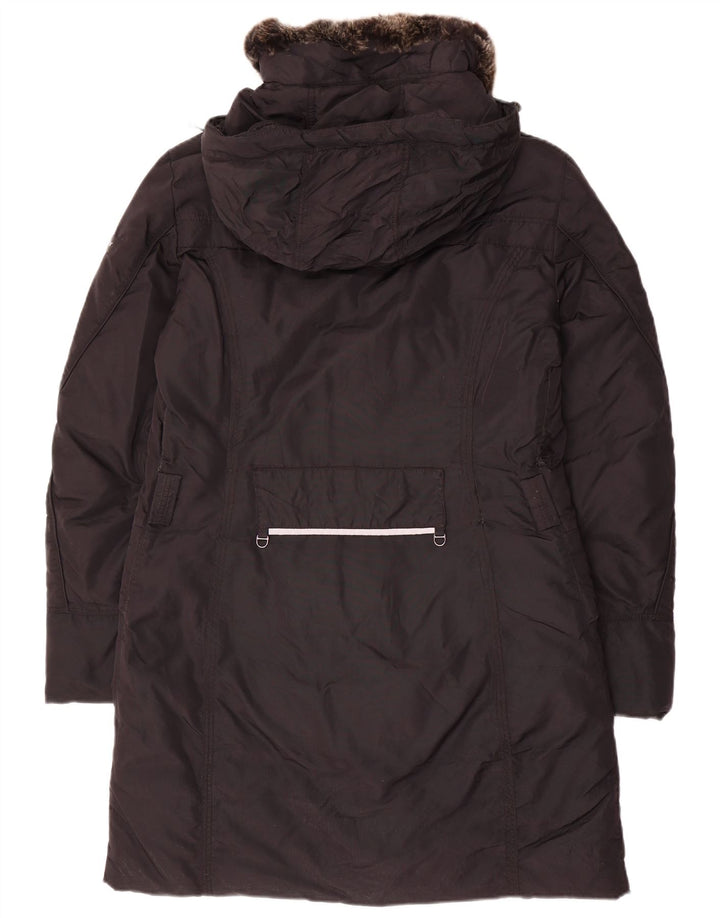 PEUTEREY Manteau matelassé à capuche IT 46 Large Noir Polyamide Femme