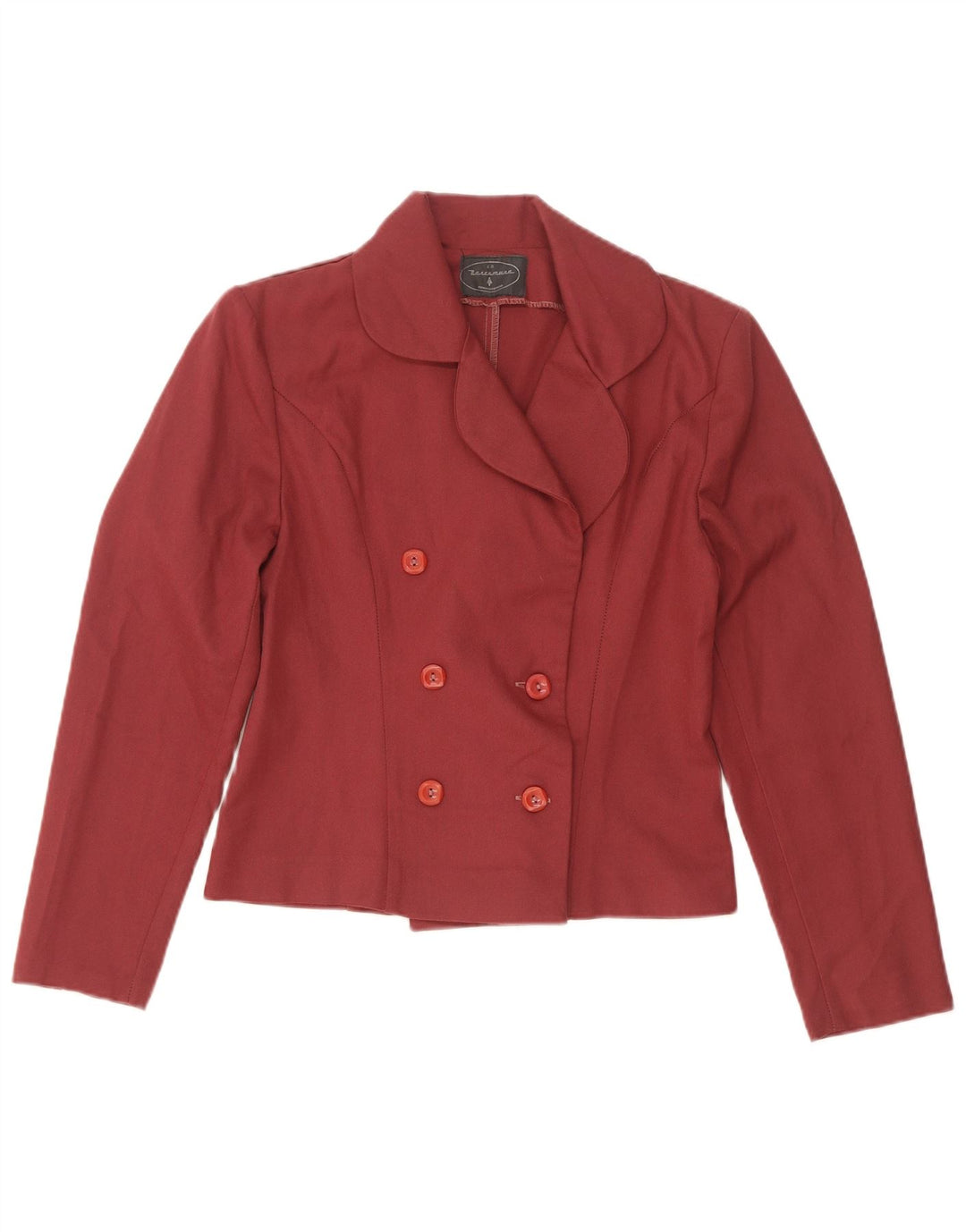 vintage Femme Double Breasted Blazer Veste UK 10 Petit Rouge