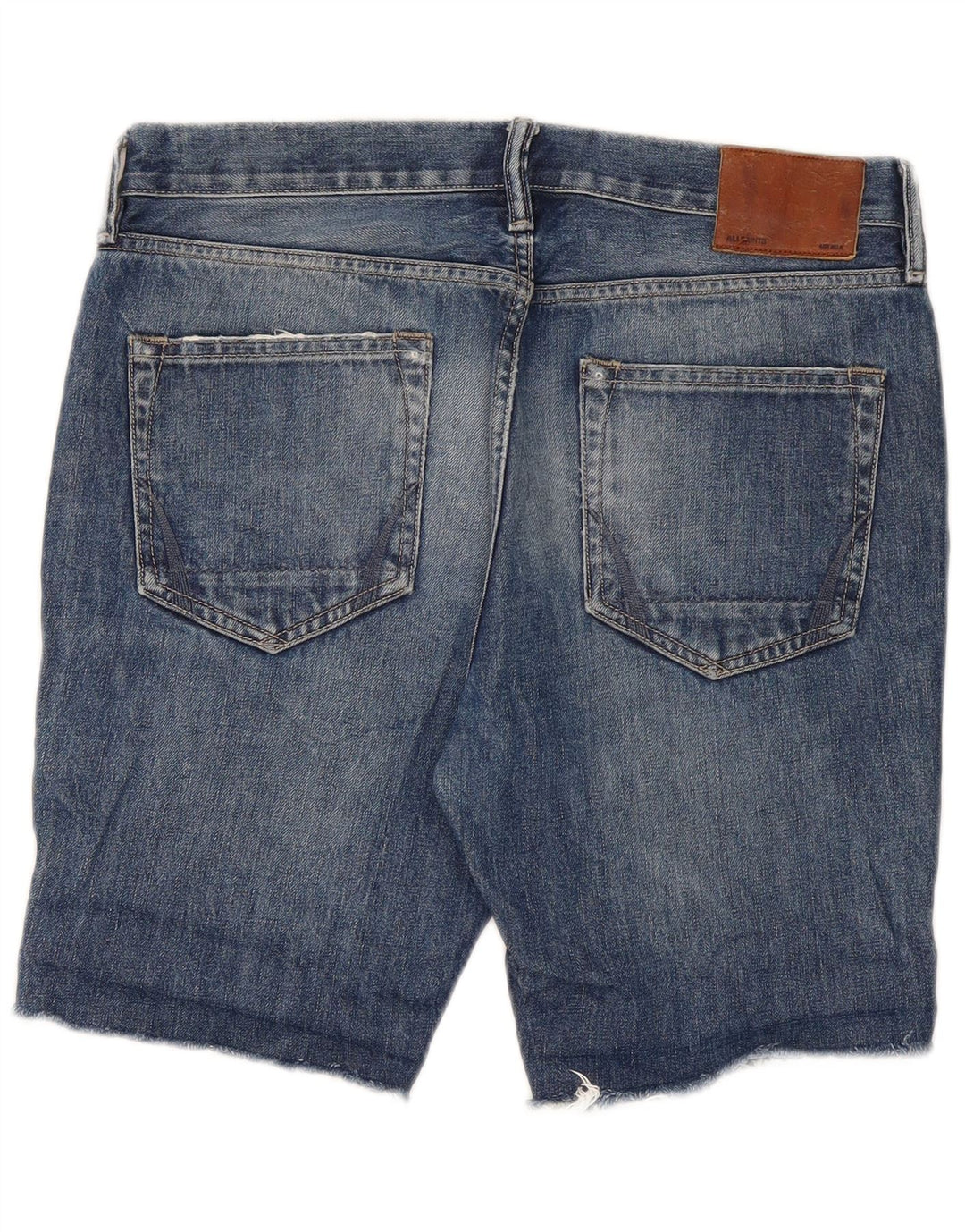 All Saints Femme 607 Short En Jean W34 Grand Bleu Coton