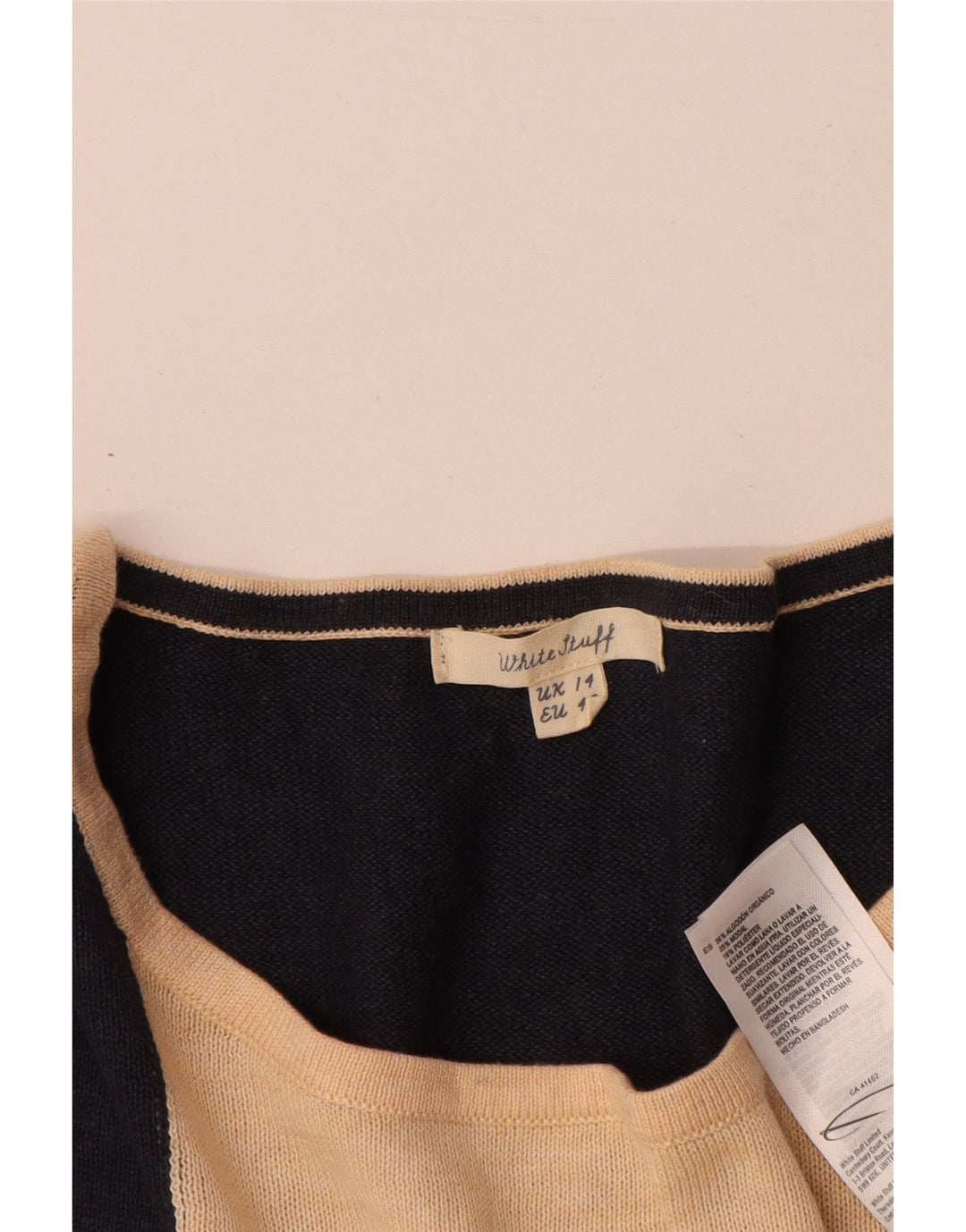 Pull White Stuff Femme Col Bateau UK 14 Large Multicolore