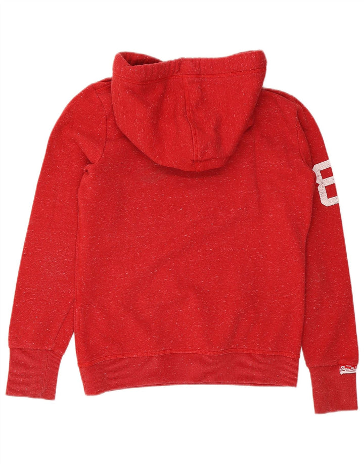 Superdry Pull à capuche graphique en polyester moucheté rouge moyen