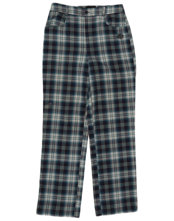 URBAN OUTFITTERS Pantalon droit décontracté pour femme Petit W28 L29 Bleu à carreaux