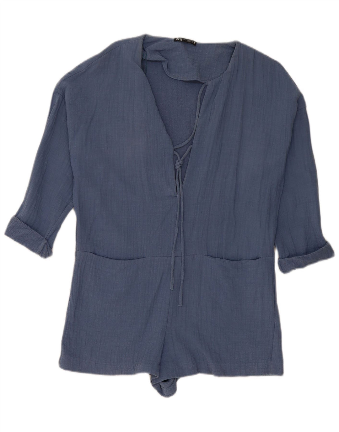 Zara Combishort surdimensionné pour femme UK 10 Petit Bleu