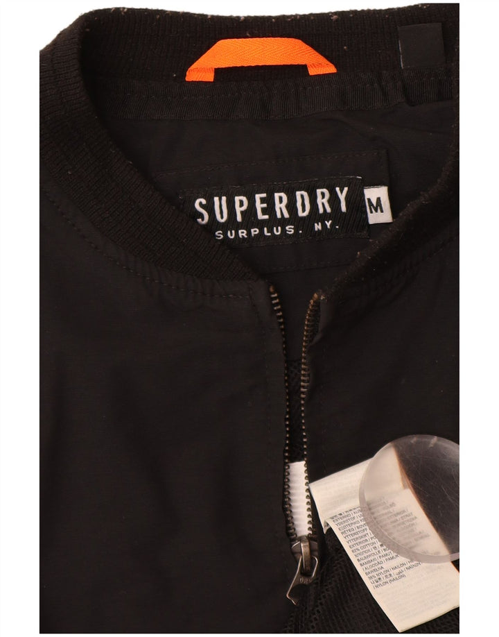 SUPERDRY Veste Bomber Homme UK 38 Coton Noir Moyen