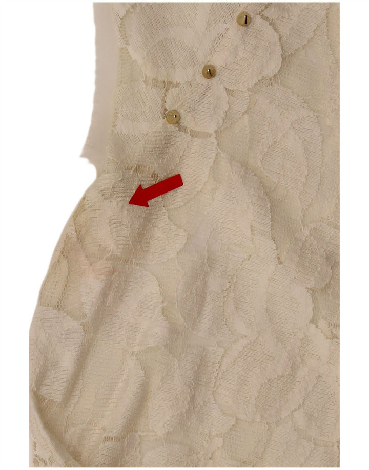 Zara Chemisier en dentelle pour femme UK 12 Medium Off White Floral