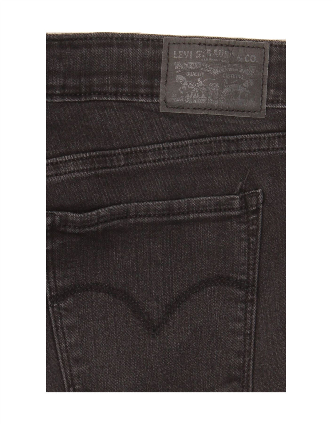 LEVI'S Womens 711 Distressed Skinny Jeans W34 L27 Black Vintage Levi's and Second-Hand Levi's from Messina Hembry 