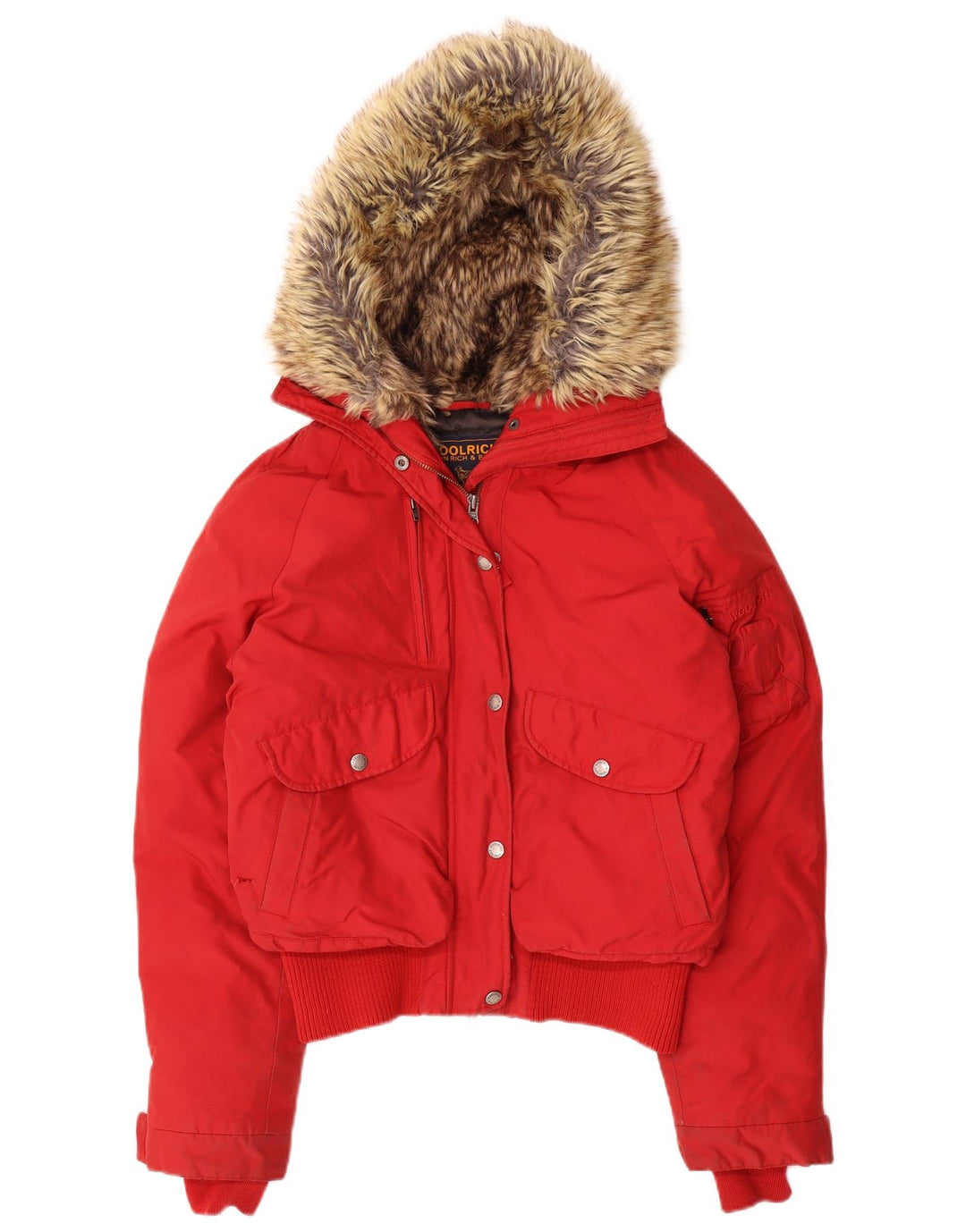 Woolrich Veste matelassée à capuche pour femme UK 44 Medium Red Nylon