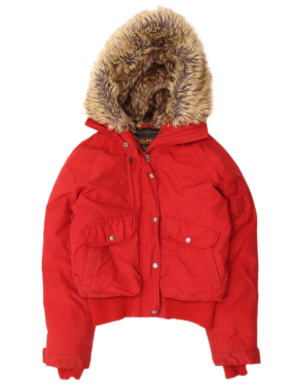 Woolrich Veste matelassée à capuche pour femme UK 44 Medium Red Nylon
