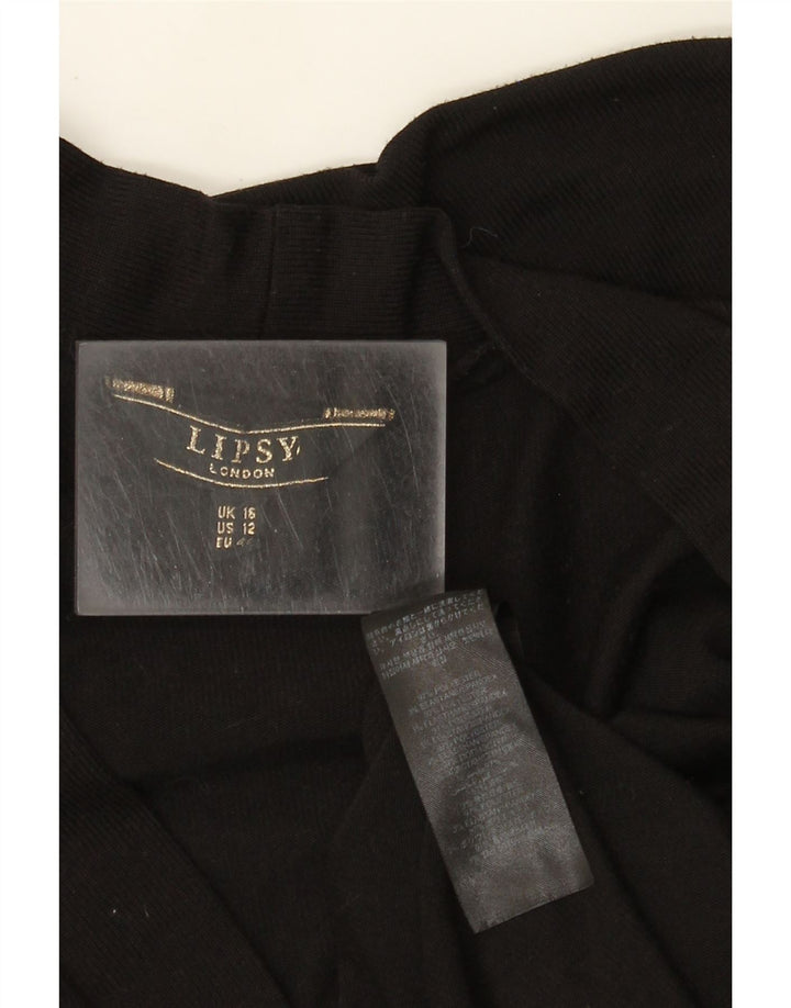 Lipsy Cardigan ouvert long pour femme UK 16 Large Noir Polyester