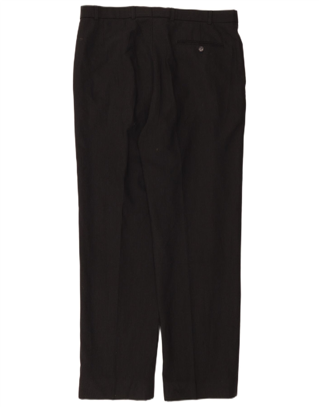Marks & Spencer Pantalon de costume pour homme W36 L33 Noir à fines rayures Polyester