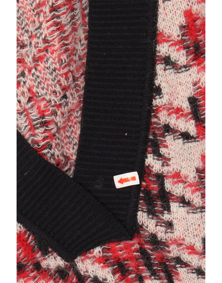 GANT Pull surdimensionné à col en V pour femme UK 16 Grand pied-de-poule rouge