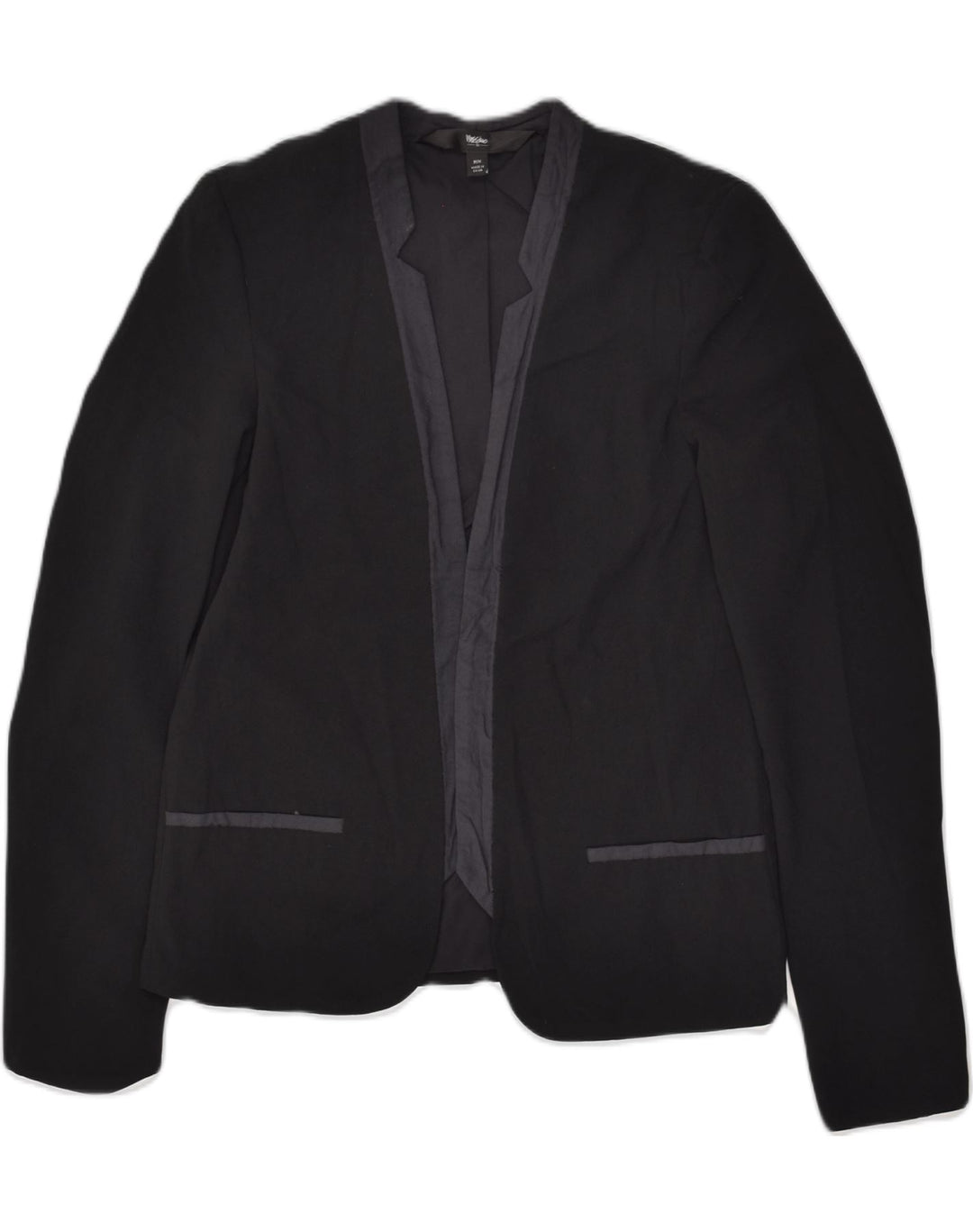 MOSSIMO Womens Blazer Jacket UK 14 Medium Black Polyester | Vintage Mossimo | Thrift | Second-Hand Mossimo | Used Clothing | Messina Hembry 