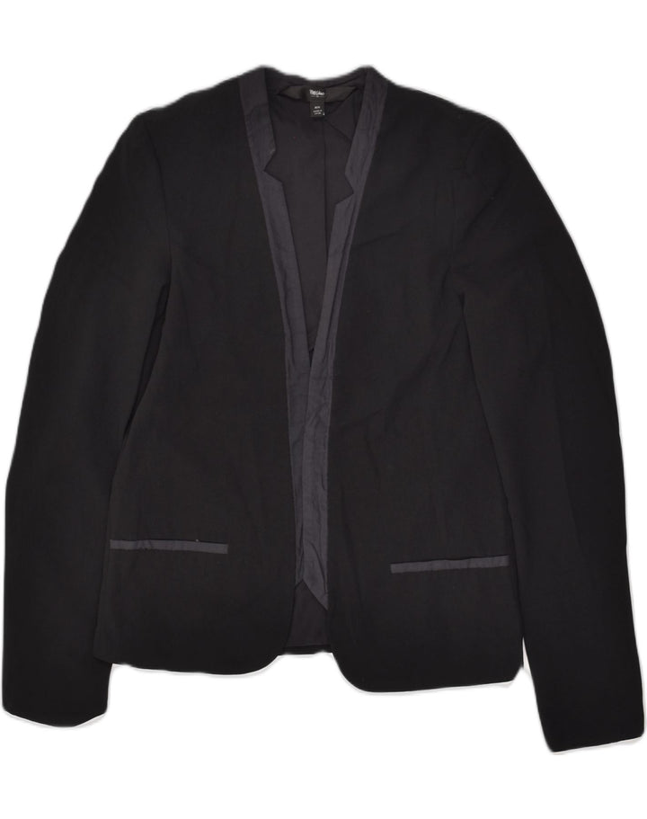 MOSSIMO Womens Blazer Jacket UK 14 Medium Black Polyester | Vintage Mossimo | Thrift | Second-Hand Mossimo | Used Clothing | Messina Hembry 