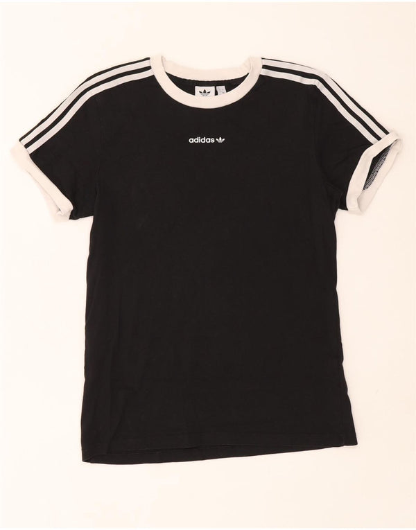 Adidas T-Shirt Femme Top UK 4 XS Noir Coton