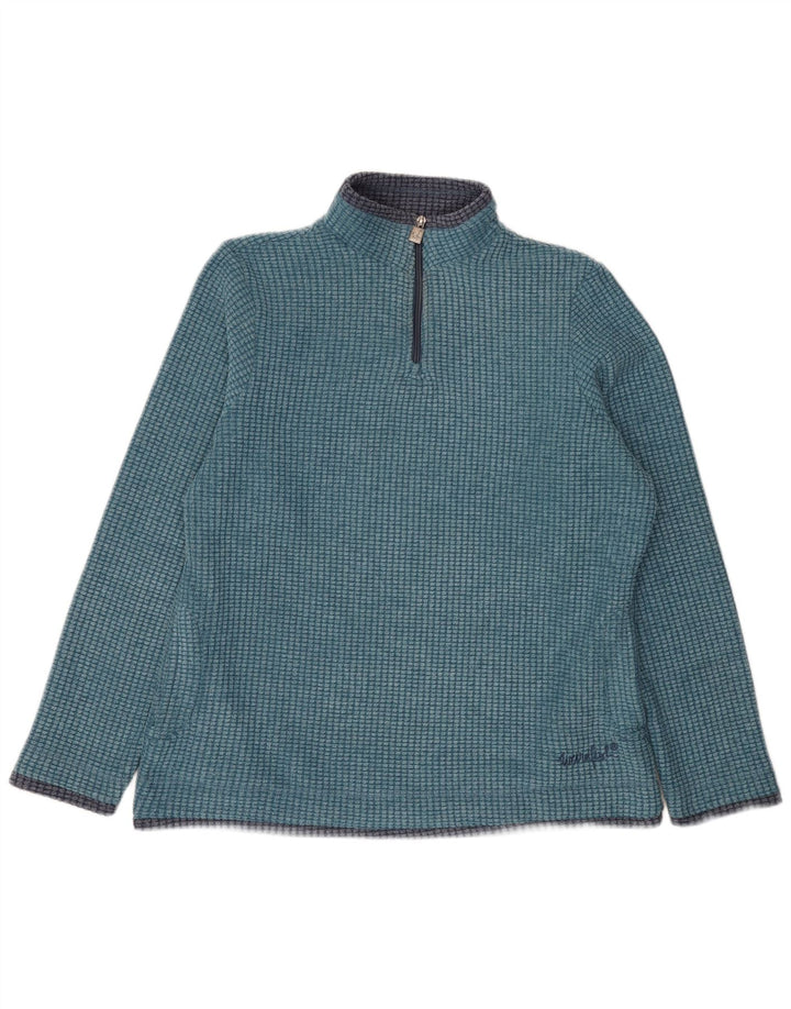 Weird Fish Pull polaire à col zippé pour femme UK 16 Large Bleu Polyester