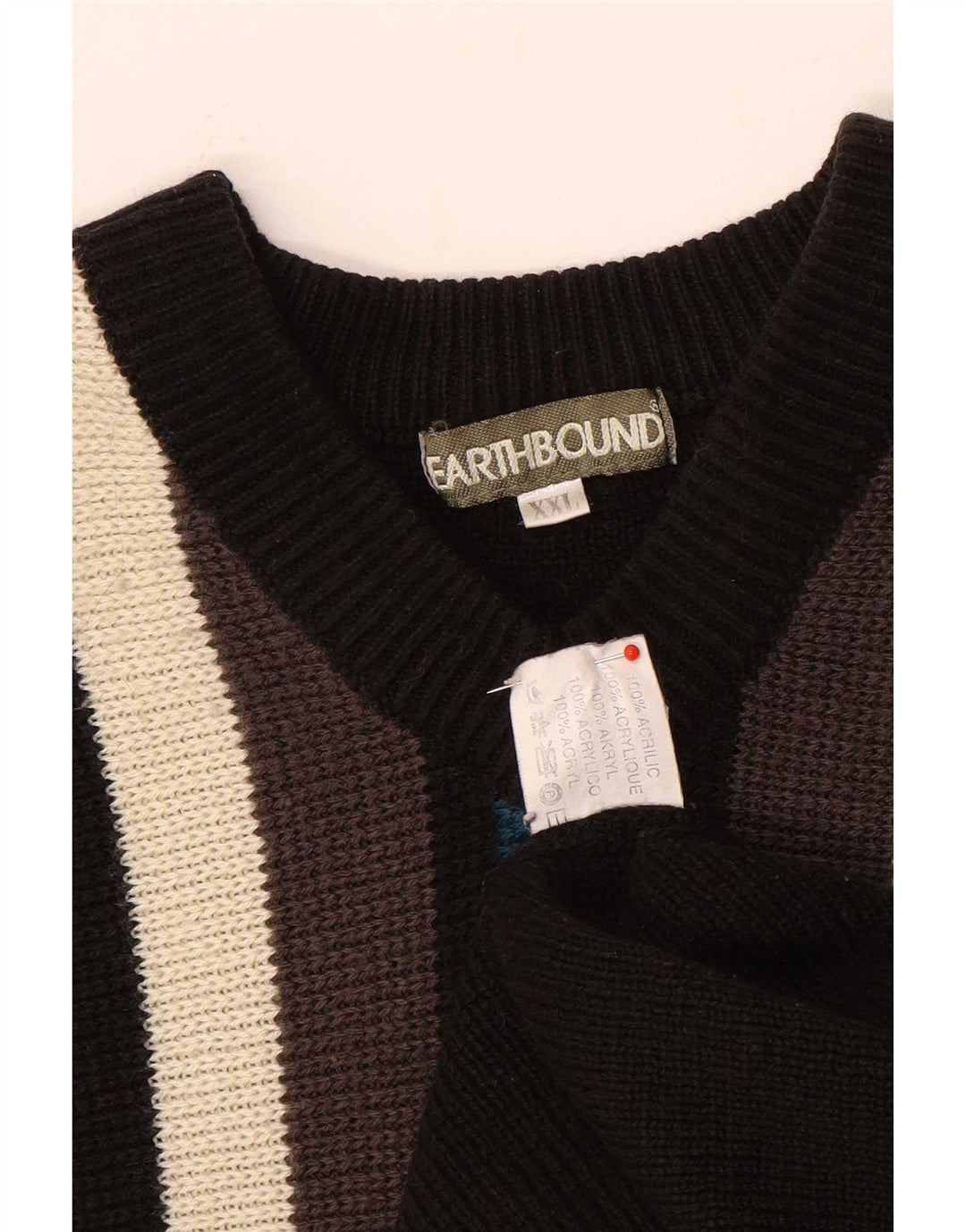 Earthbound Pull col V pour Homme 2XL Noir Colorblock