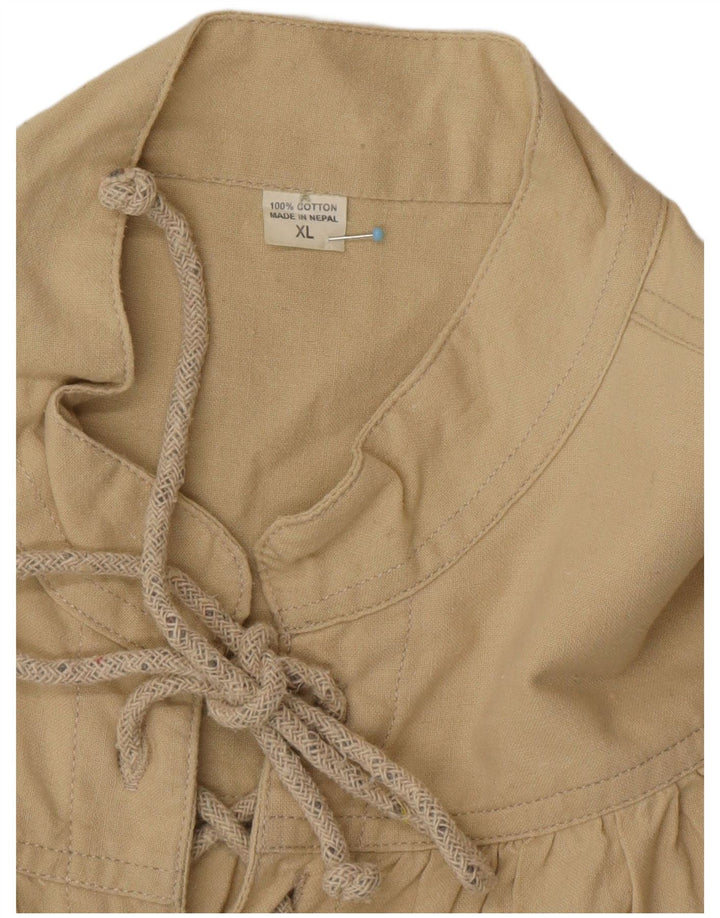 VINTAGE Chemise pull homme XL Vert Coton Bohème