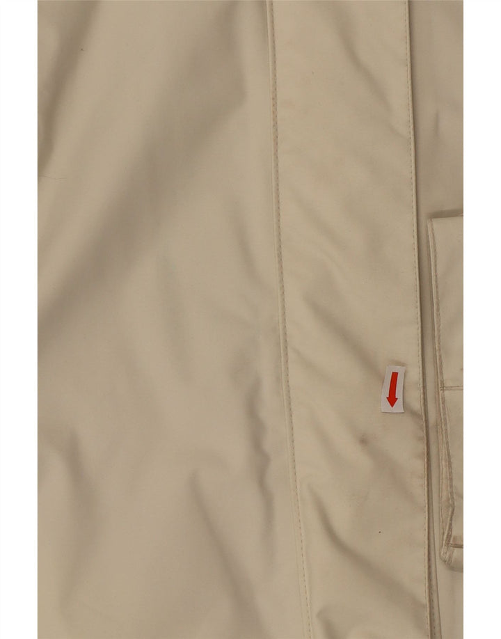 JACK WOLFSKIN Womens Hooded Rain Jacket UK 12/14 Medium Beige Polyamide