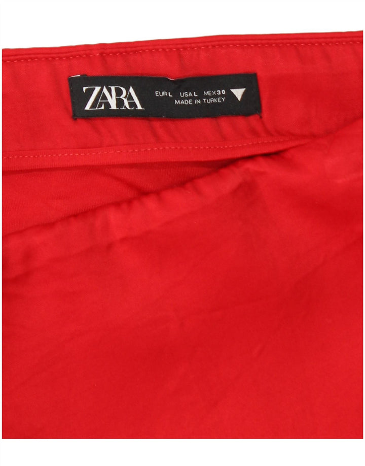 ZARA Womens Mini Skirt Large W30  Red Viscose