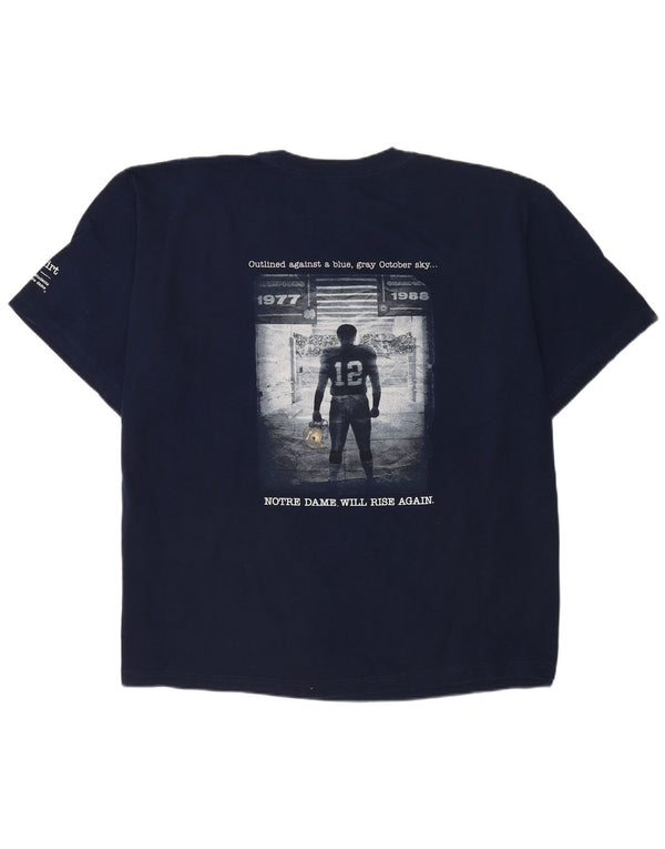 Adidas Mens Graphic T-Shirt Top 2XL Bleu Marine Coton