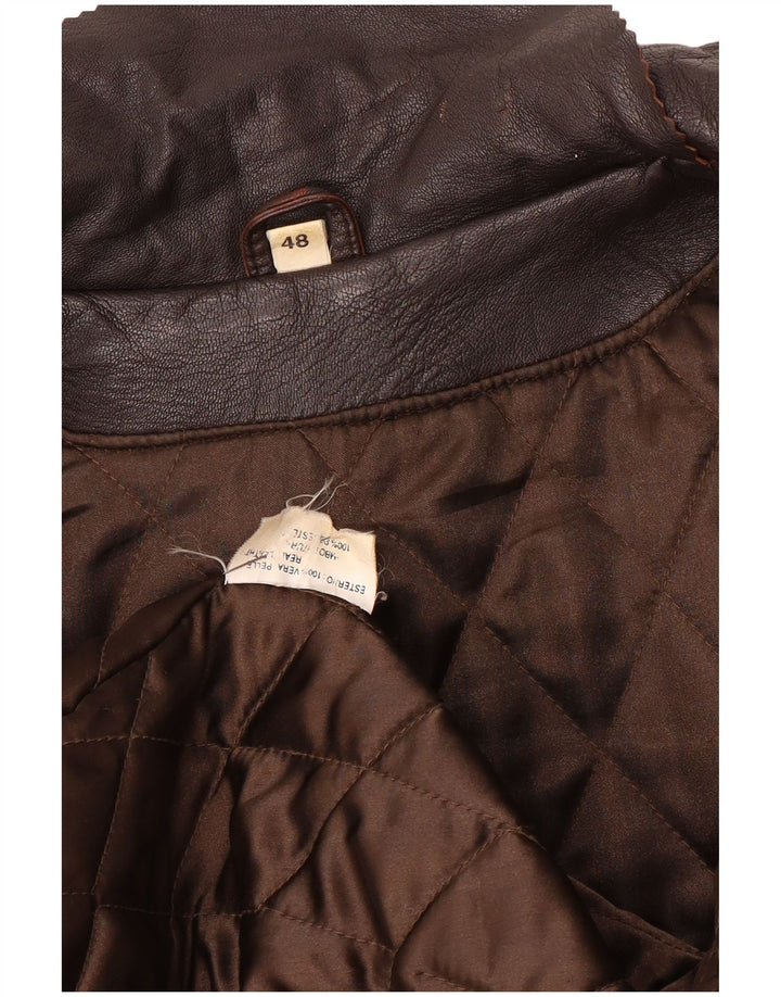 Veste en cuir homme vintage IT 48 Cuir marron moyen