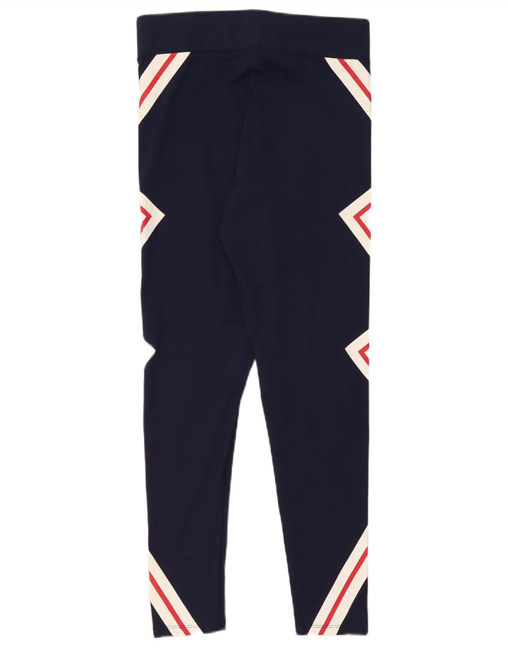 Fila Womens Graphic Leggings UK 14 Large Bleu Marine Géométrique Polyester