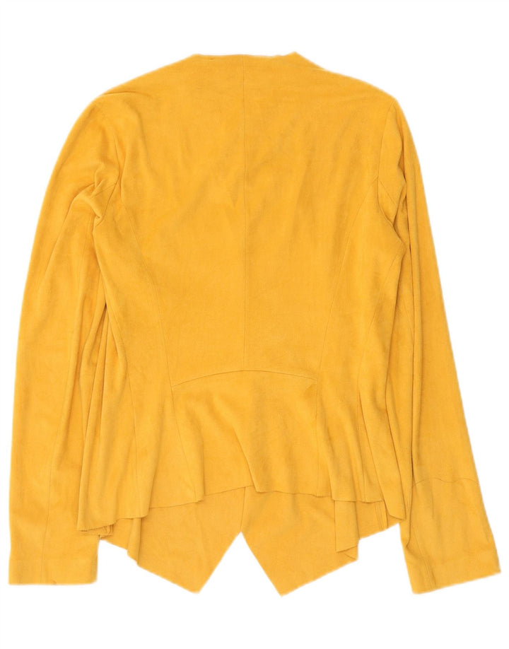 Zara Veste blazer ouverte surdimensionnée pour femme UK 6 XS Jaune Polyester