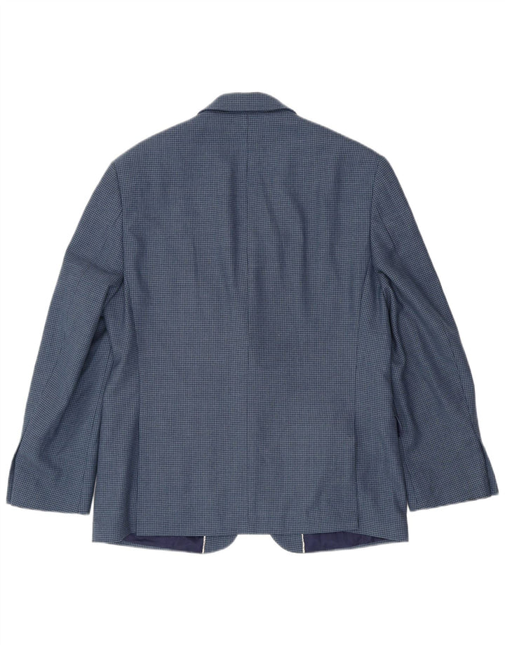 MARKS & SPENCER Veste blazer à 2 boutons pour homme UK 42 Grand pied-de-poule bleu