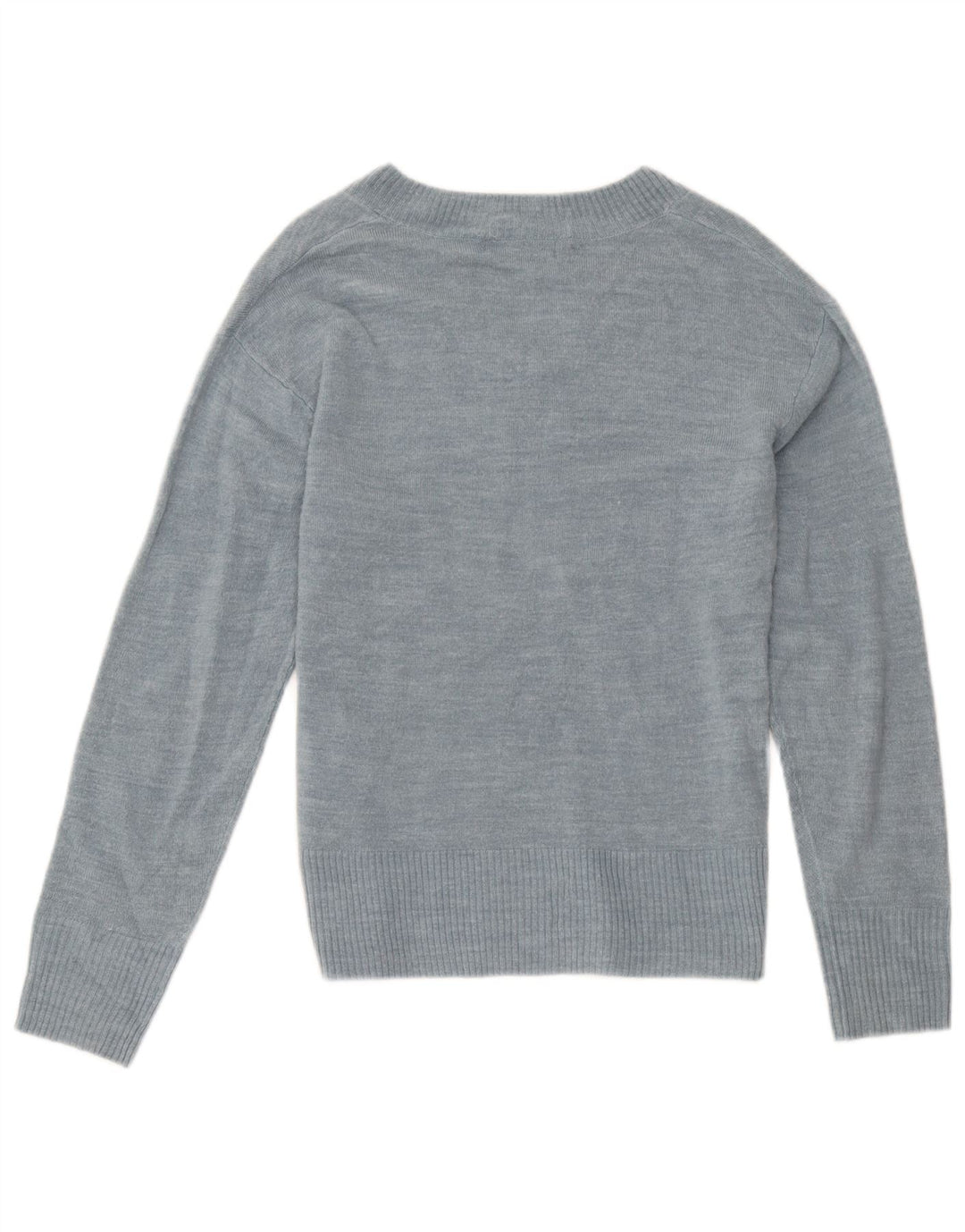 Marks & Spencer Pull col en V pour femme UK 12 Bleu moyen Acrylique
