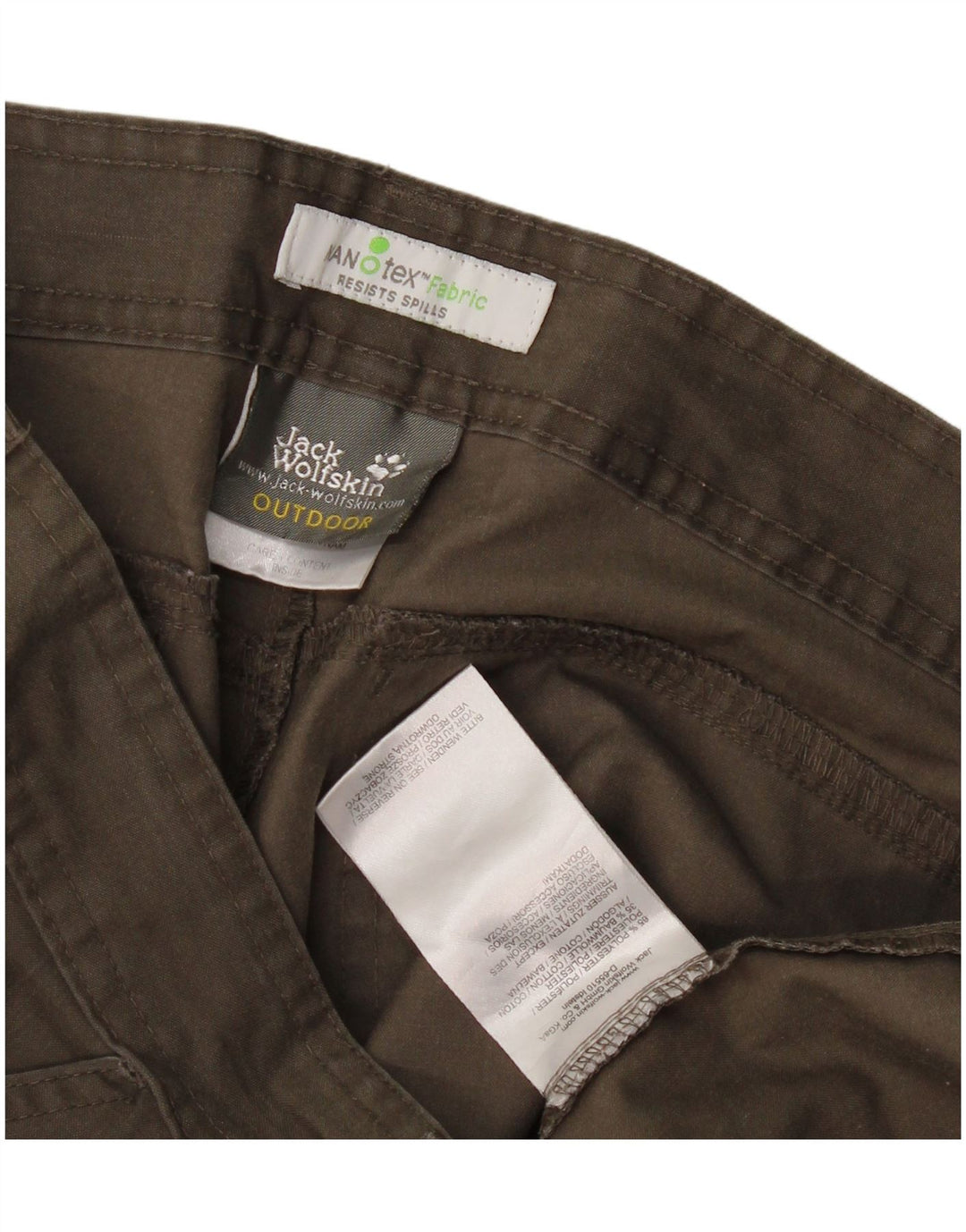 Jack Wolfskin Pantalon Cargo Droit Femme Moyen W30 L30 Kaki Polyester