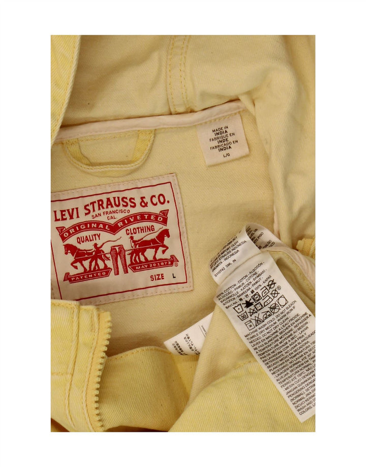 Levi's Veste en jean à capuche pour homme UK 40 Large Jaune Coton