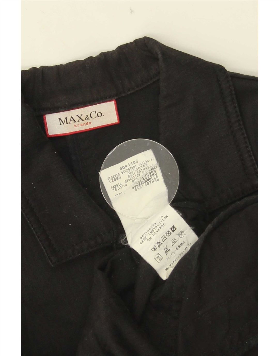 Max & Co. Veste blazer à 2 boutons et manches 3/4 pour femme UK 6 XS en coton noir