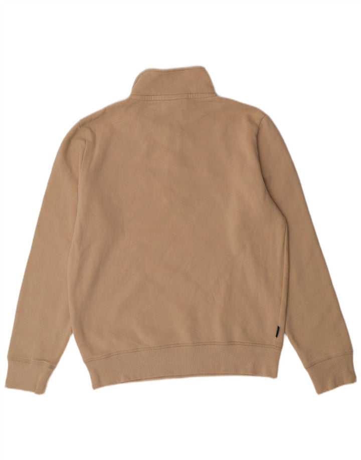 SUPERDRY Sweat-shirt à col zippé pour hommes, grand coton beige