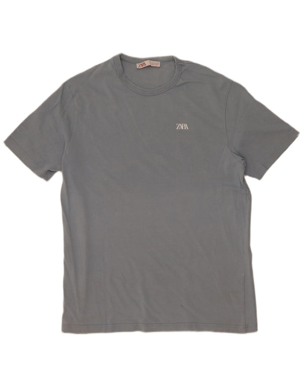 Zara T-Shirt Homme Haut Large Bleu