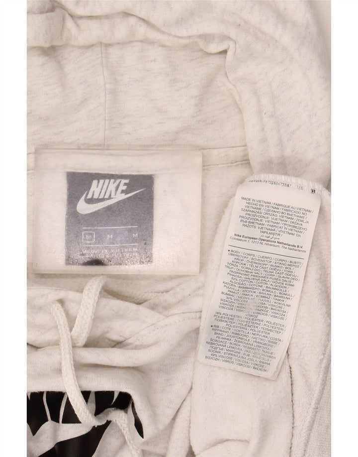Nike Pull à capuche surdimensionné graphique pour femme UK 14 Gris moyen Coton