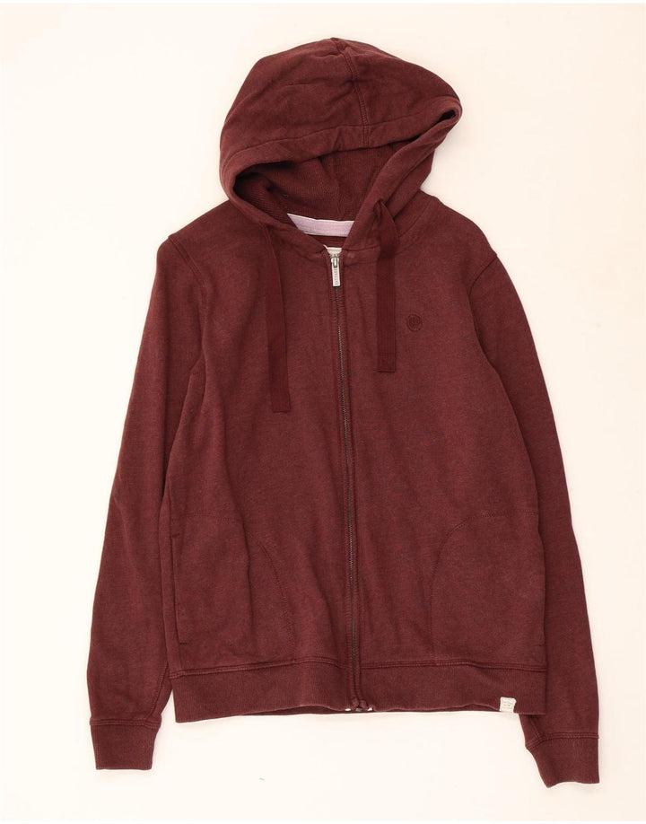 FAT FACE Pull à capuche zippé pour femme UK 10 Small Maroon