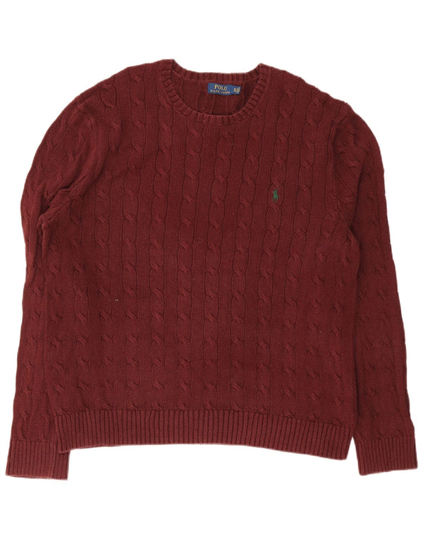 Polo Ralph Lauren Pull ras du cou pour homme XL en coton bordeaux
