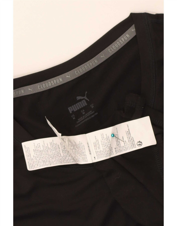Puma Cloudspun T-Shirt Top UK 12 Noir Moyen Polyester